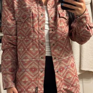 Wrangler Women's Geometric Patterned Jacket - Pink and Cream